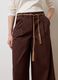 Brown stretch cotton wide leg trousers_3