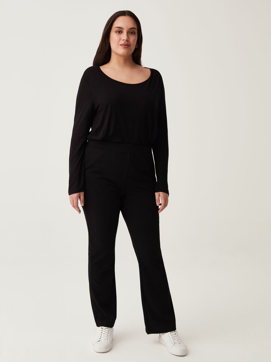 Pantaloni flare fit in crêpe Curvy_0