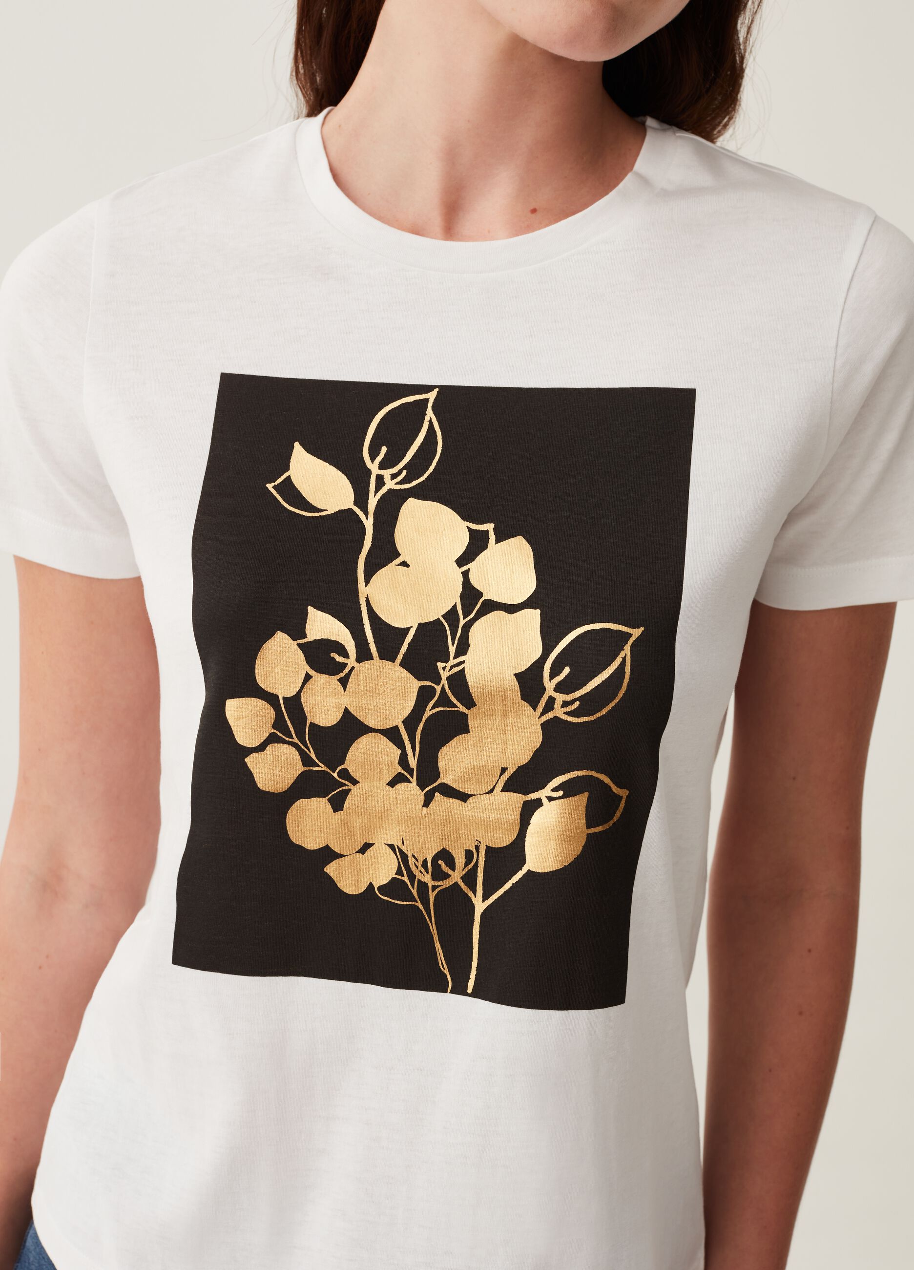 T-shirt stampa foliage in foil_1