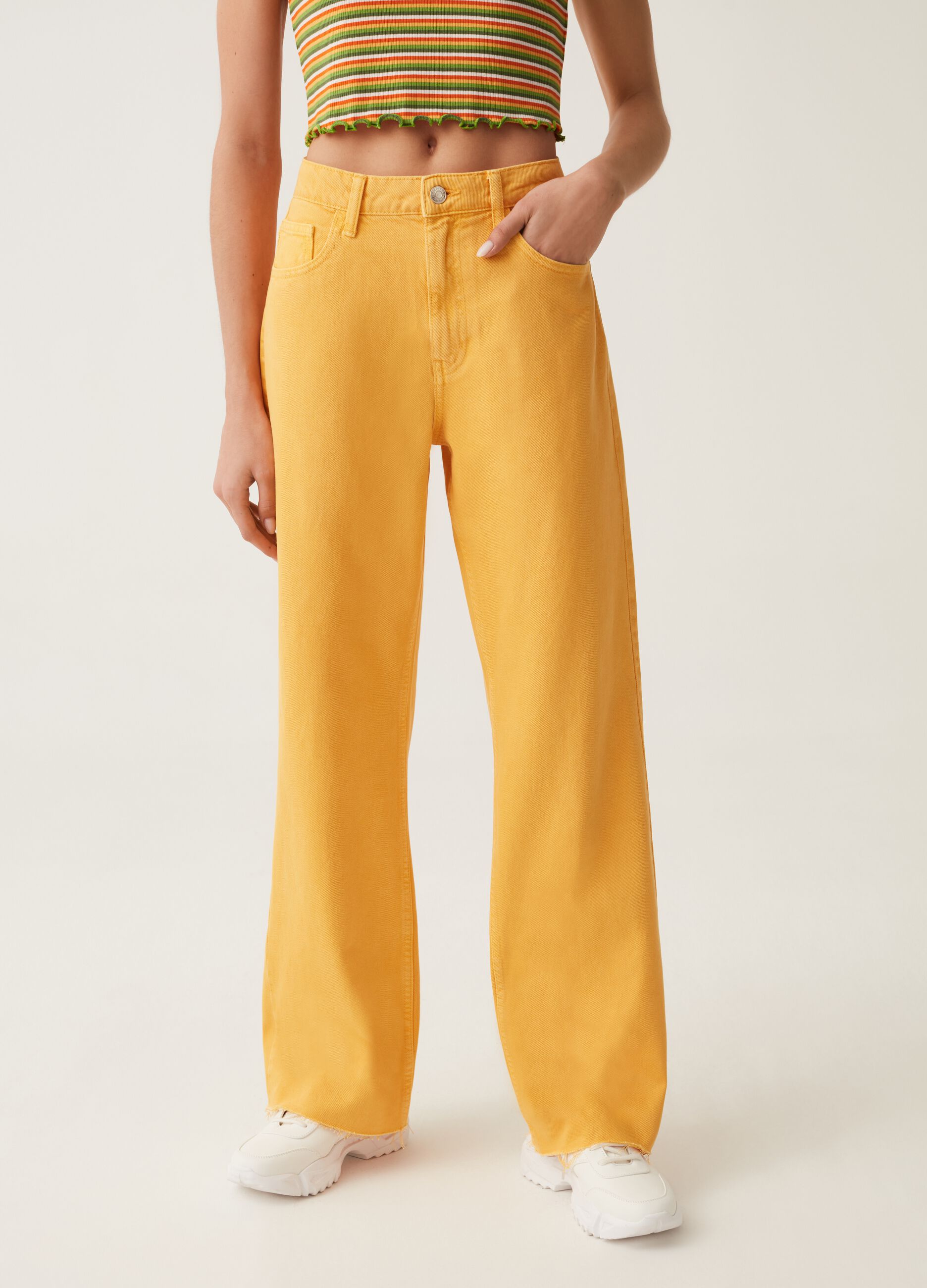 Pantaloni wide leg orlo a vivo Baby Angel_1