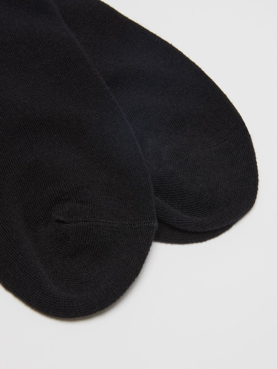 Black short cotton blend stretch socks tripack_2