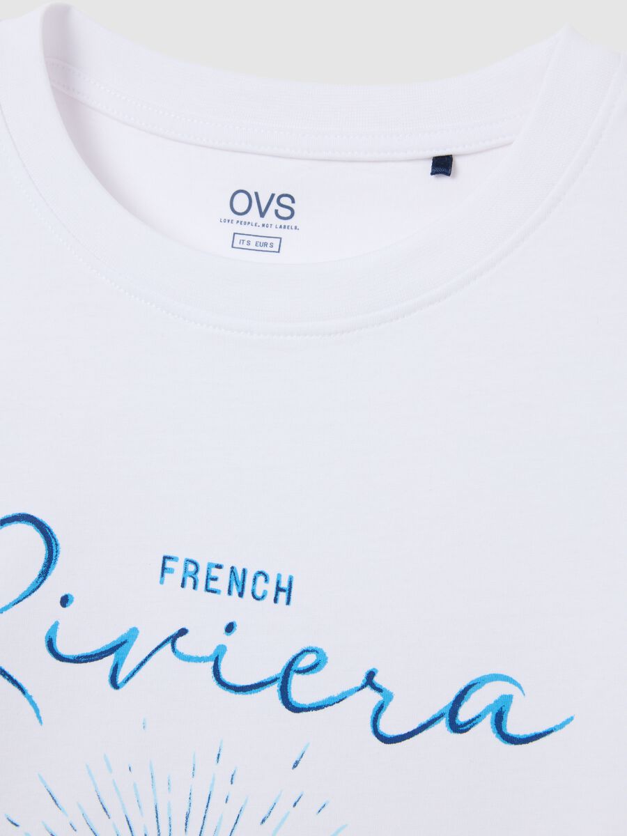 Women's pure cotton white regular fit t-shirt with print_1