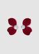 Red Flower Earrings with Pearl_0