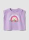 Purple cotton tank top with rainbow print_0