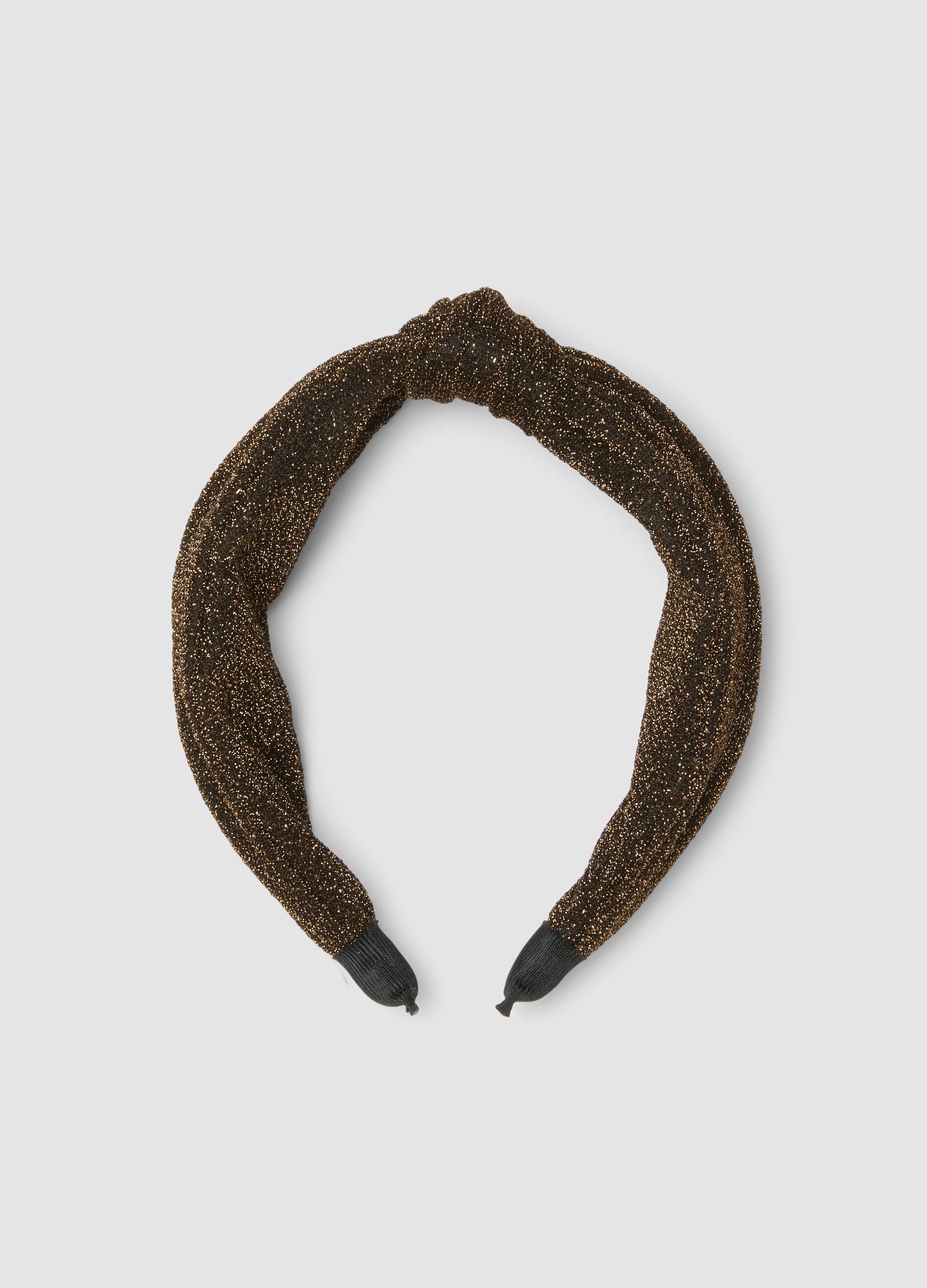Shiny textured brown hairband