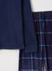 Blue check regular fit fleece pyjamas_5