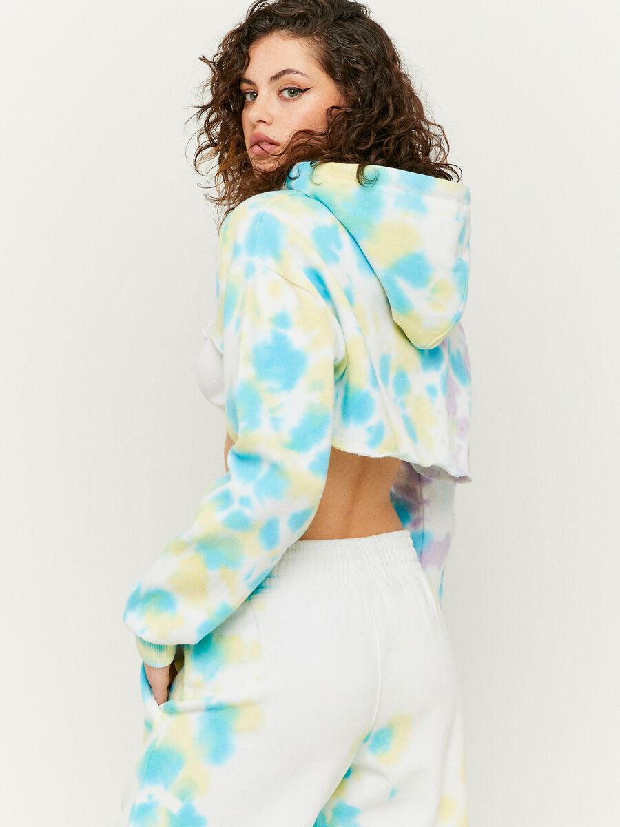 Felpa cropped con stampa Tie Dye_2