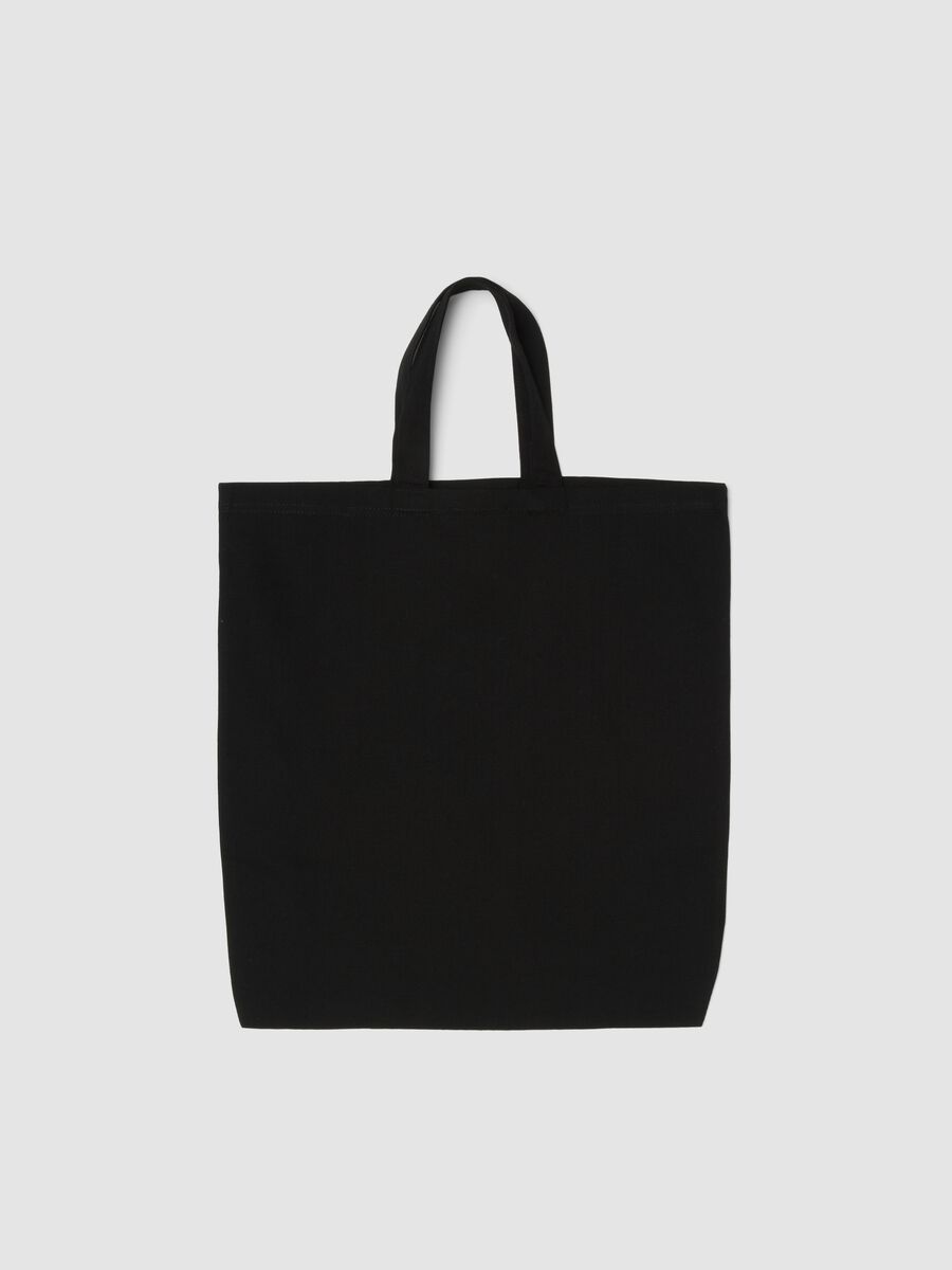 Black pure cotton shopper bag with Hard Rock Cafe logo_2