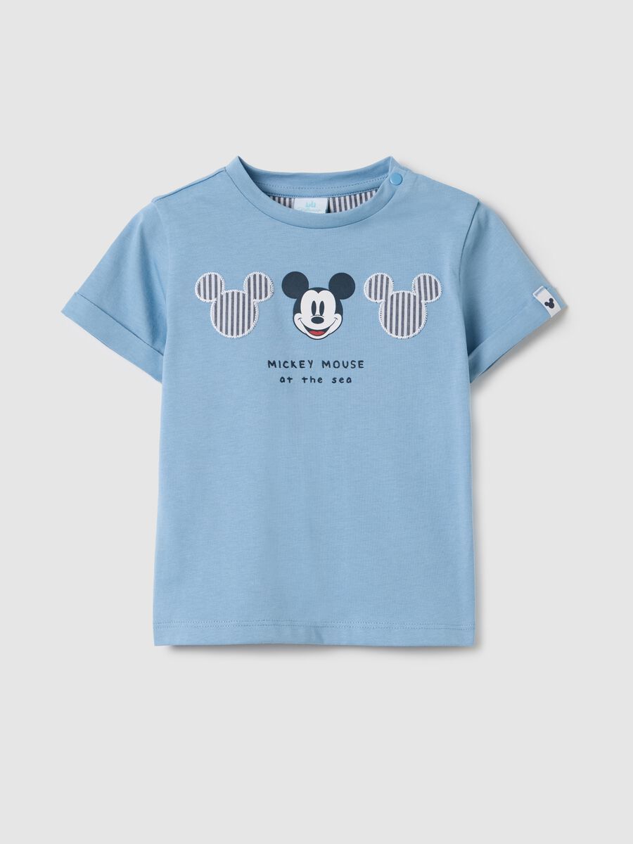 Blue T-shirt with Mickey Mouse in cotton_0