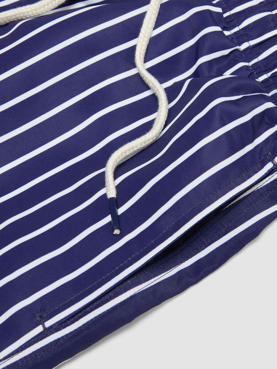 Blue striped swim shorts_1