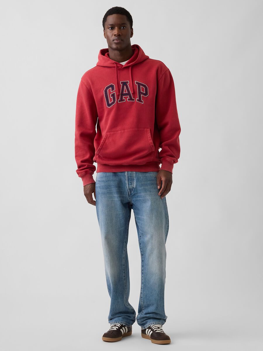 Cotton Blend Hooded Logo Sweatshirt_1