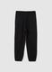 Girls' black pure cotton regular fit joggers_1