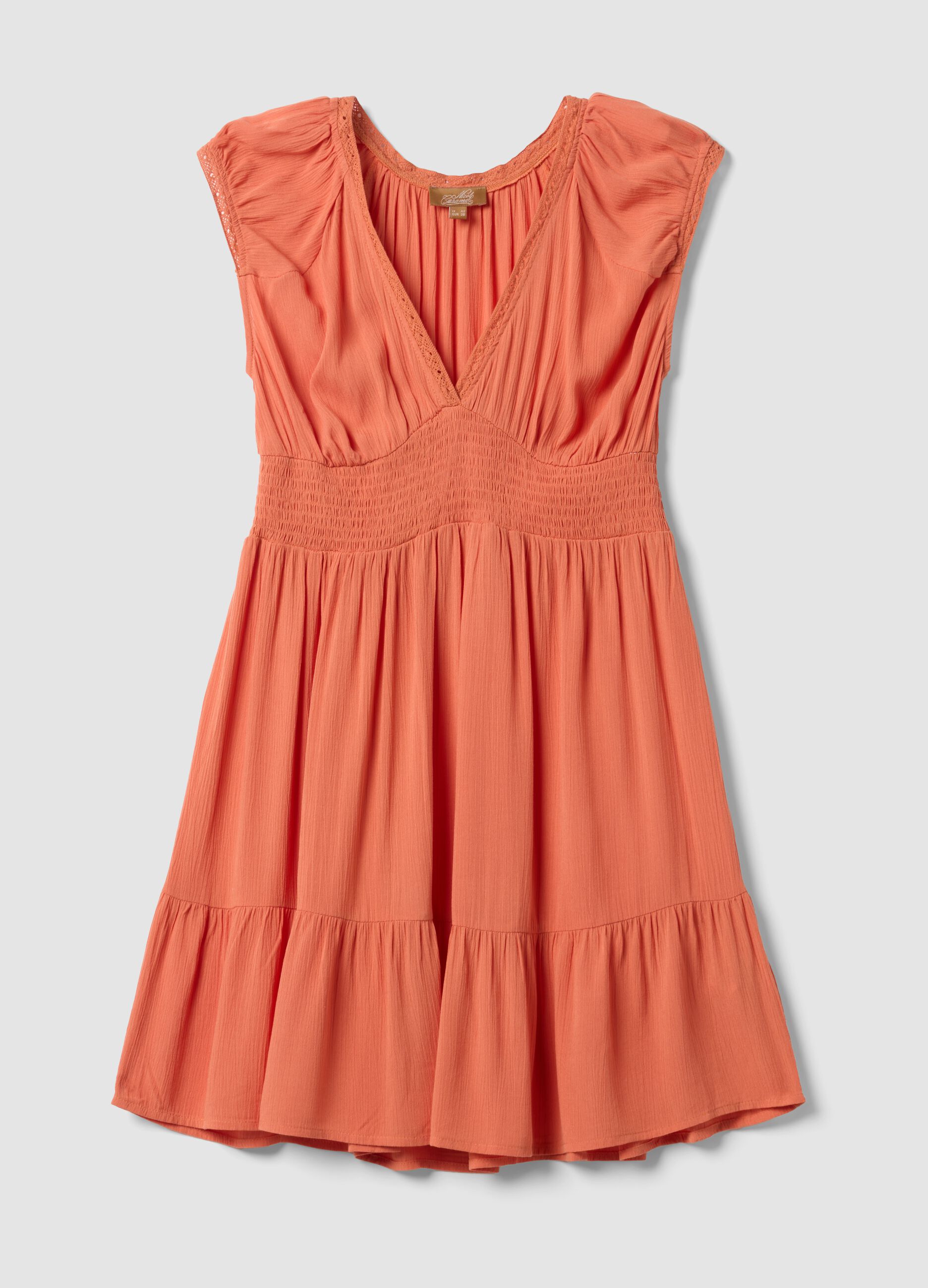 Orange Maternity Dress in Pure Viscose