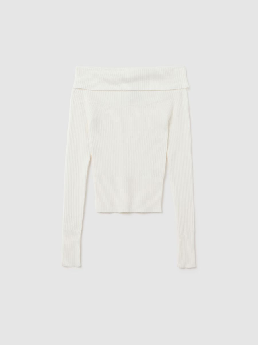 Girls' fitted white viscose blend top_3