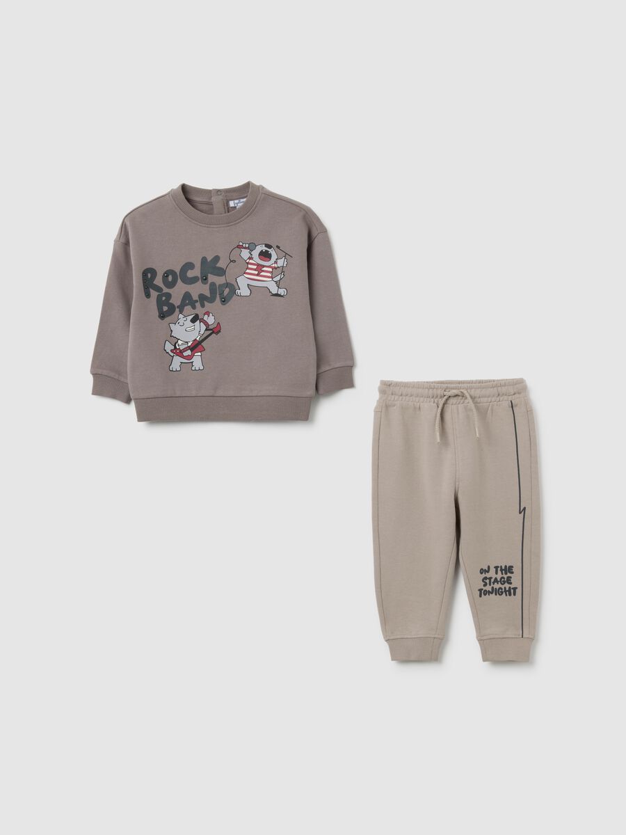 Infant set in pure grey cotton regular fit_0