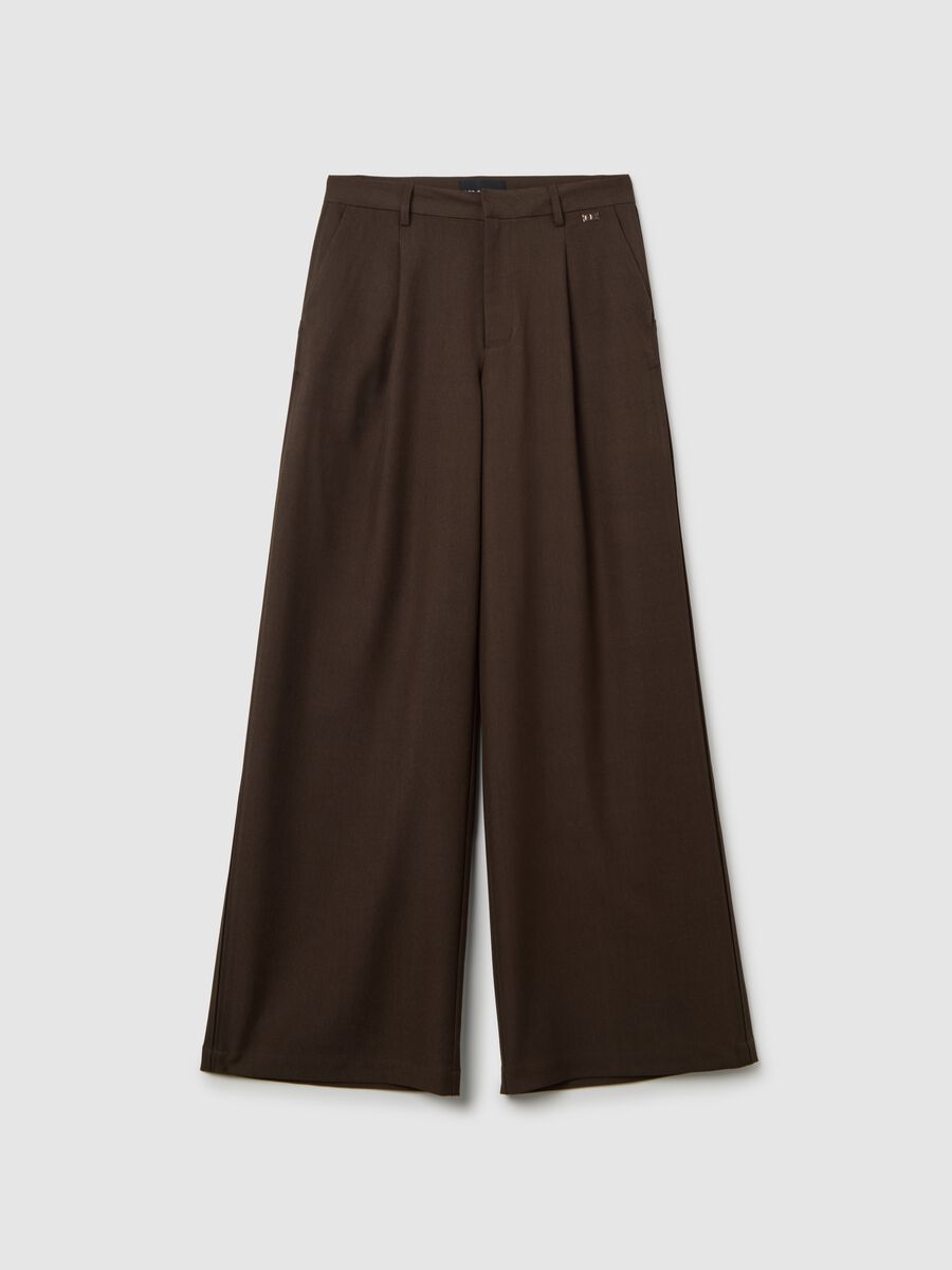 Brown wide leg trousers_4