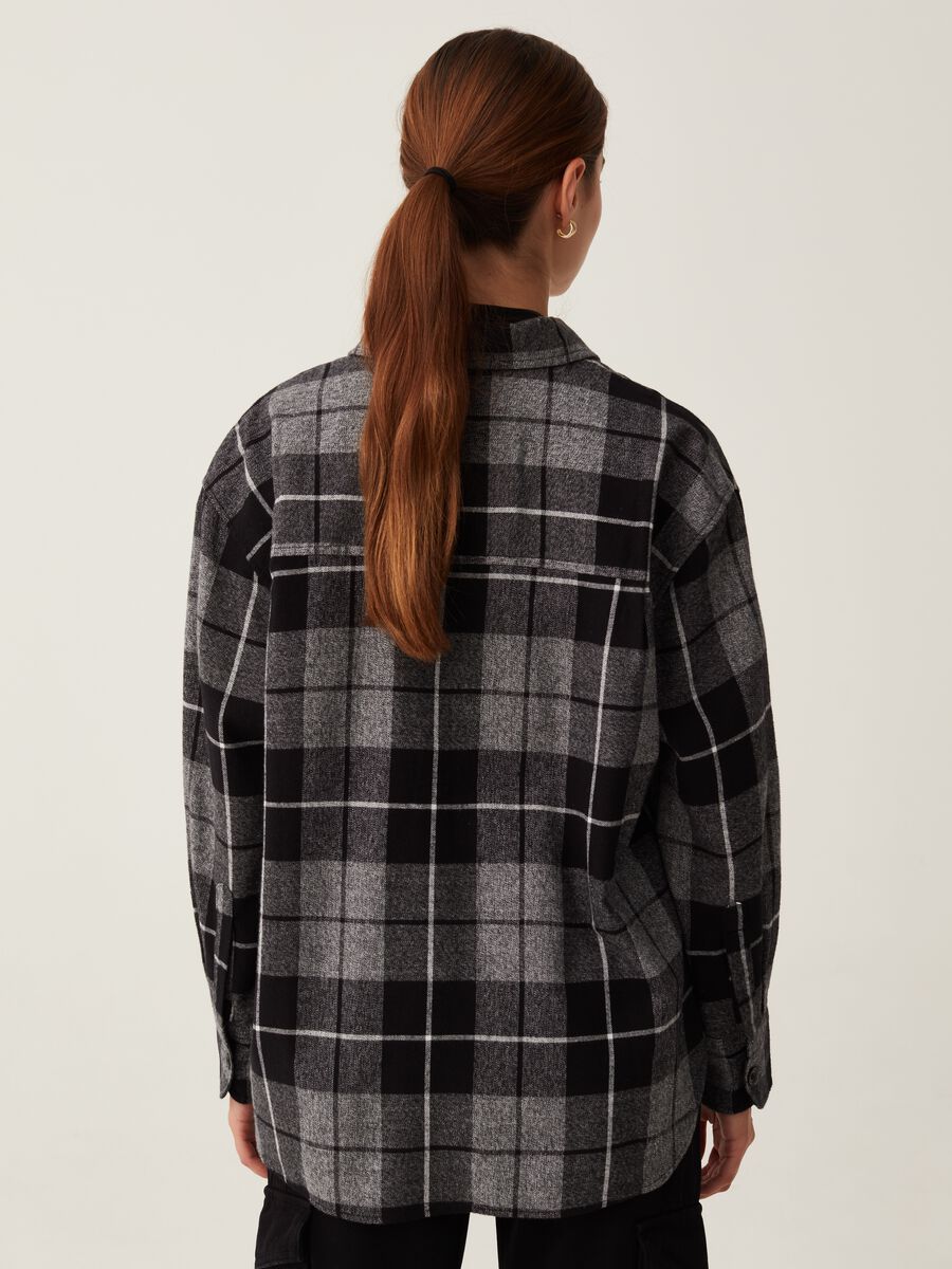 Camicia lunga in flanella con fantasia check_2