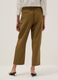 Brown viscose-linen blend straight-fit trousers with drawstring_2