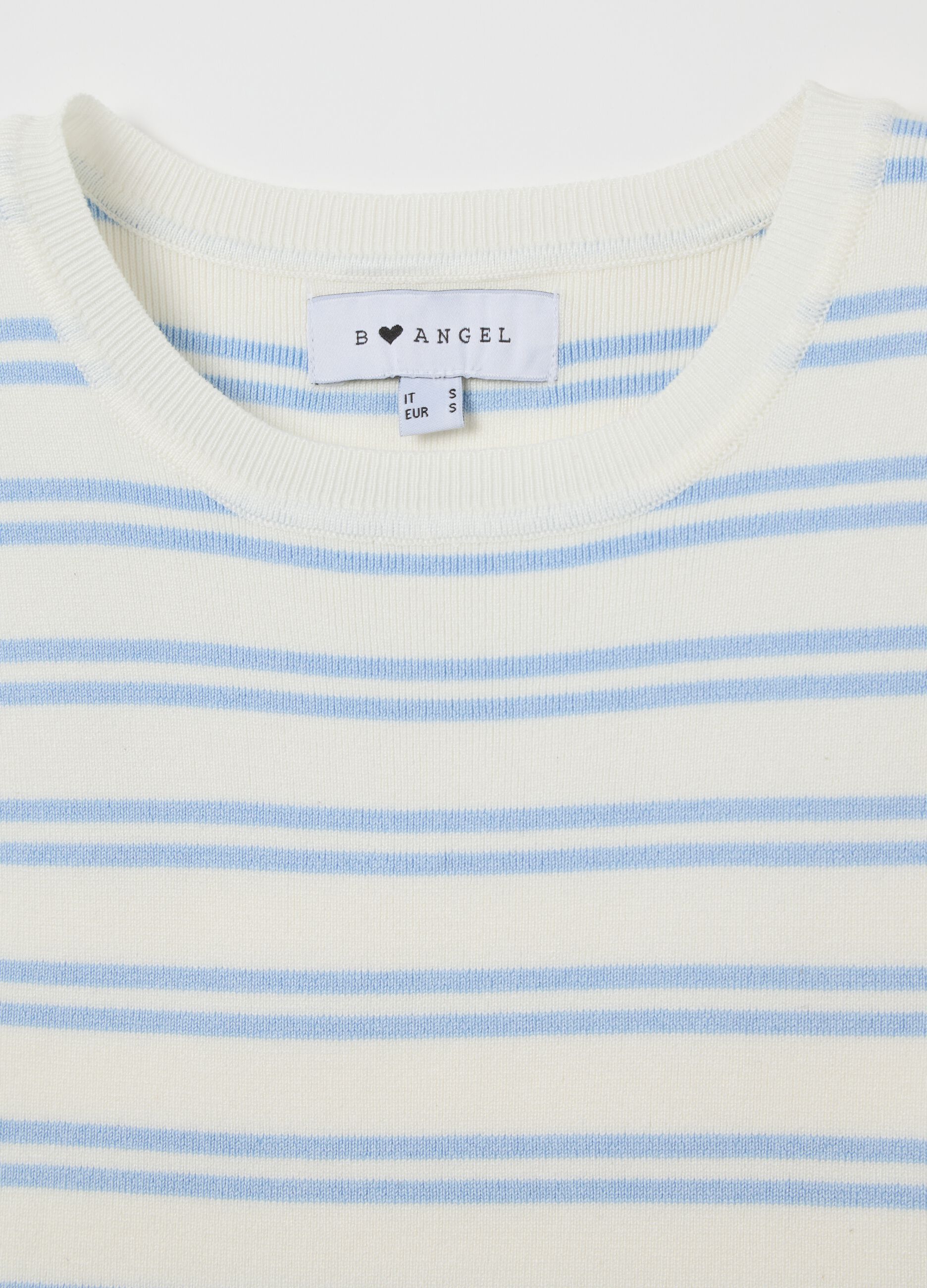 B.Angel Blue and White Striped Sleeveless Top