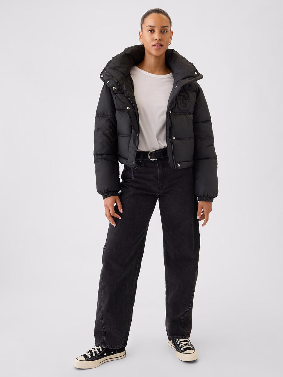 Short quilted down jacket with hood_1