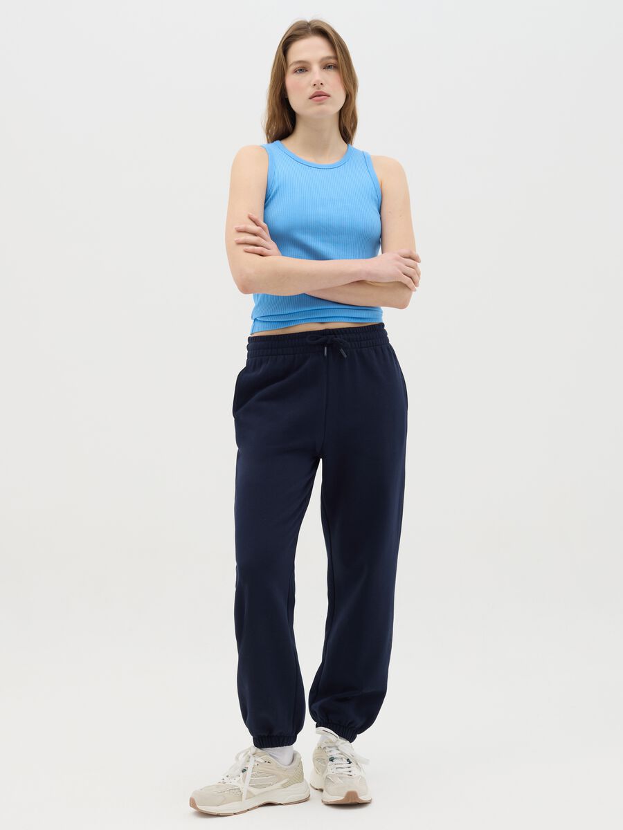 Light blue stretch cotton tank top by Ovs_1