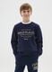 Boys' blue pure cotton jumper, regular fit with round neck_0