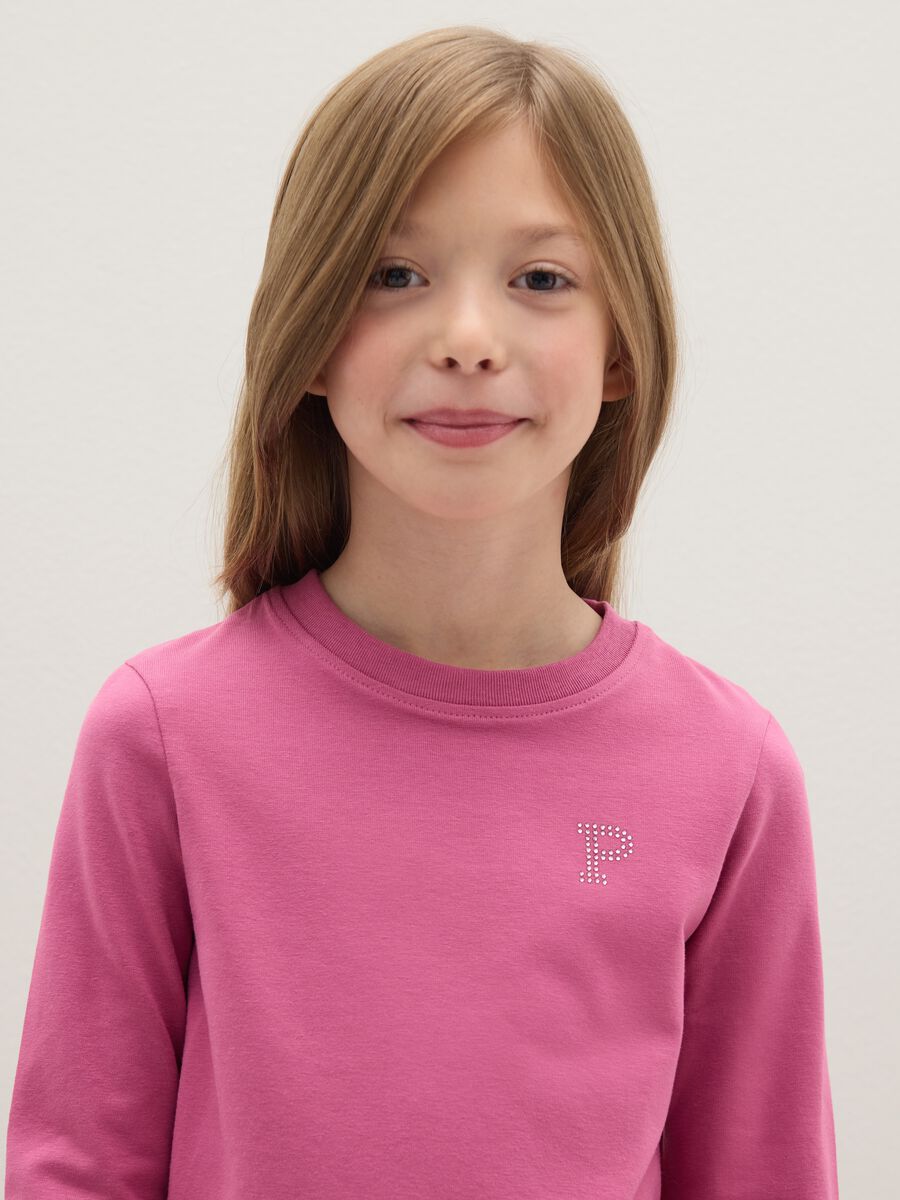 Maglietta da ragazza in cotone elasticizzato multicolor regular fit_2