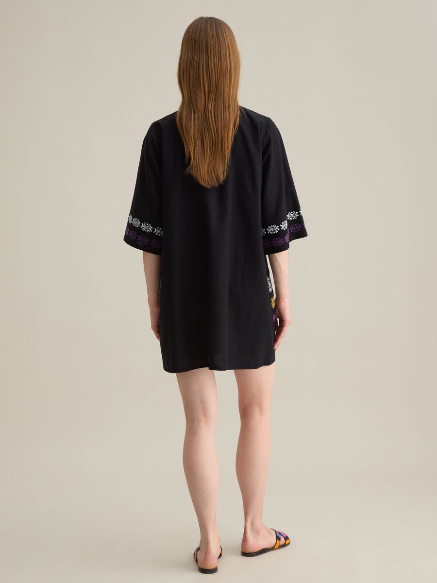 Women's Black Cotton Blend Kaftan_3