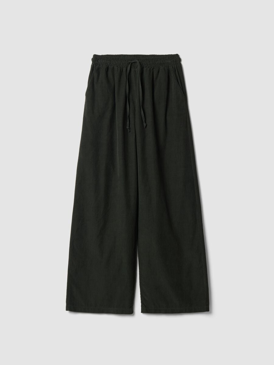 Pantaloni verdi in puro cotone regular fit_0