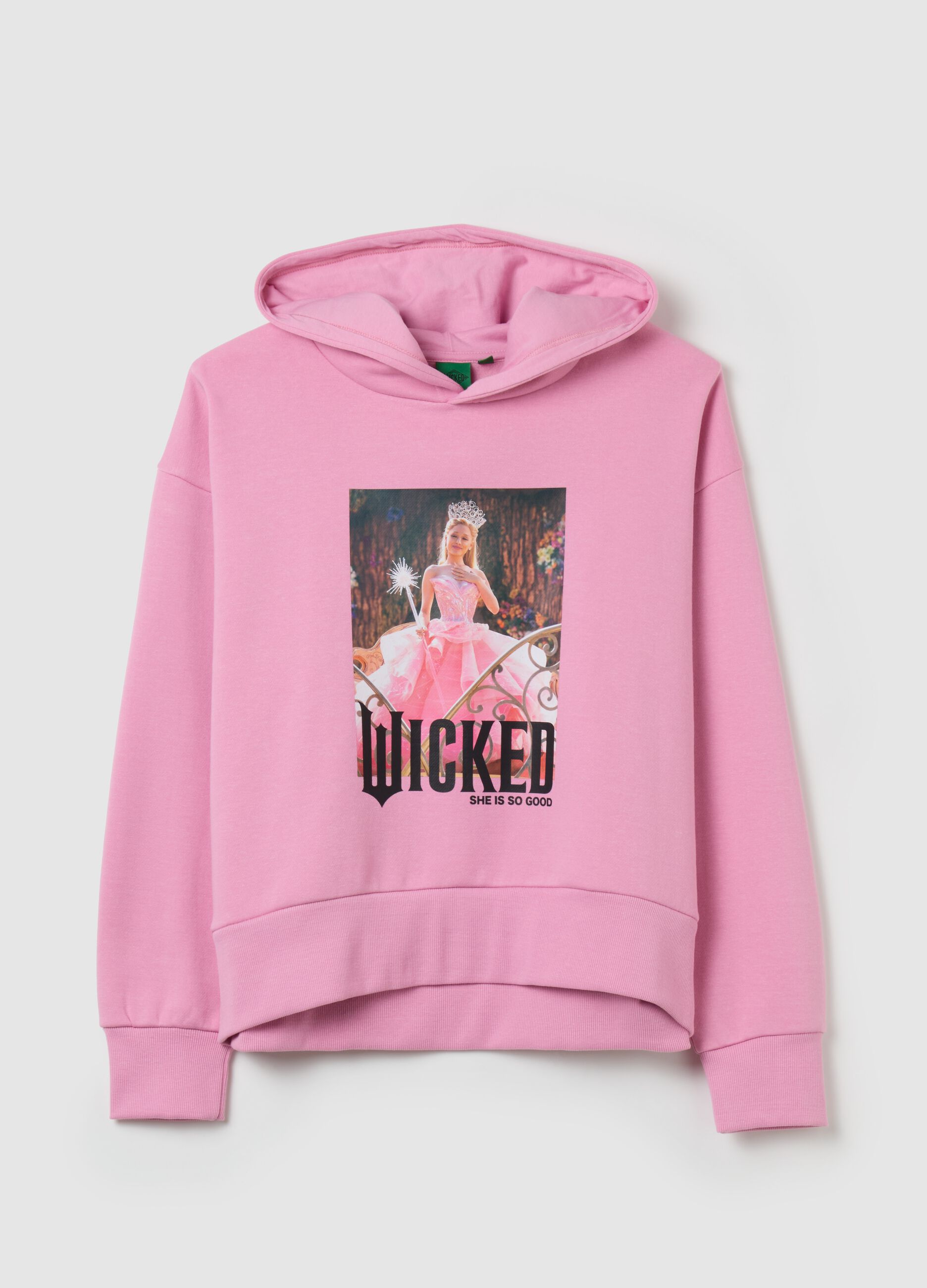Felpa con cappuccio stampa Wicked