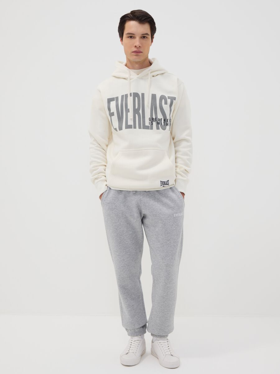 Grey cotton-blend joggers with logo_0