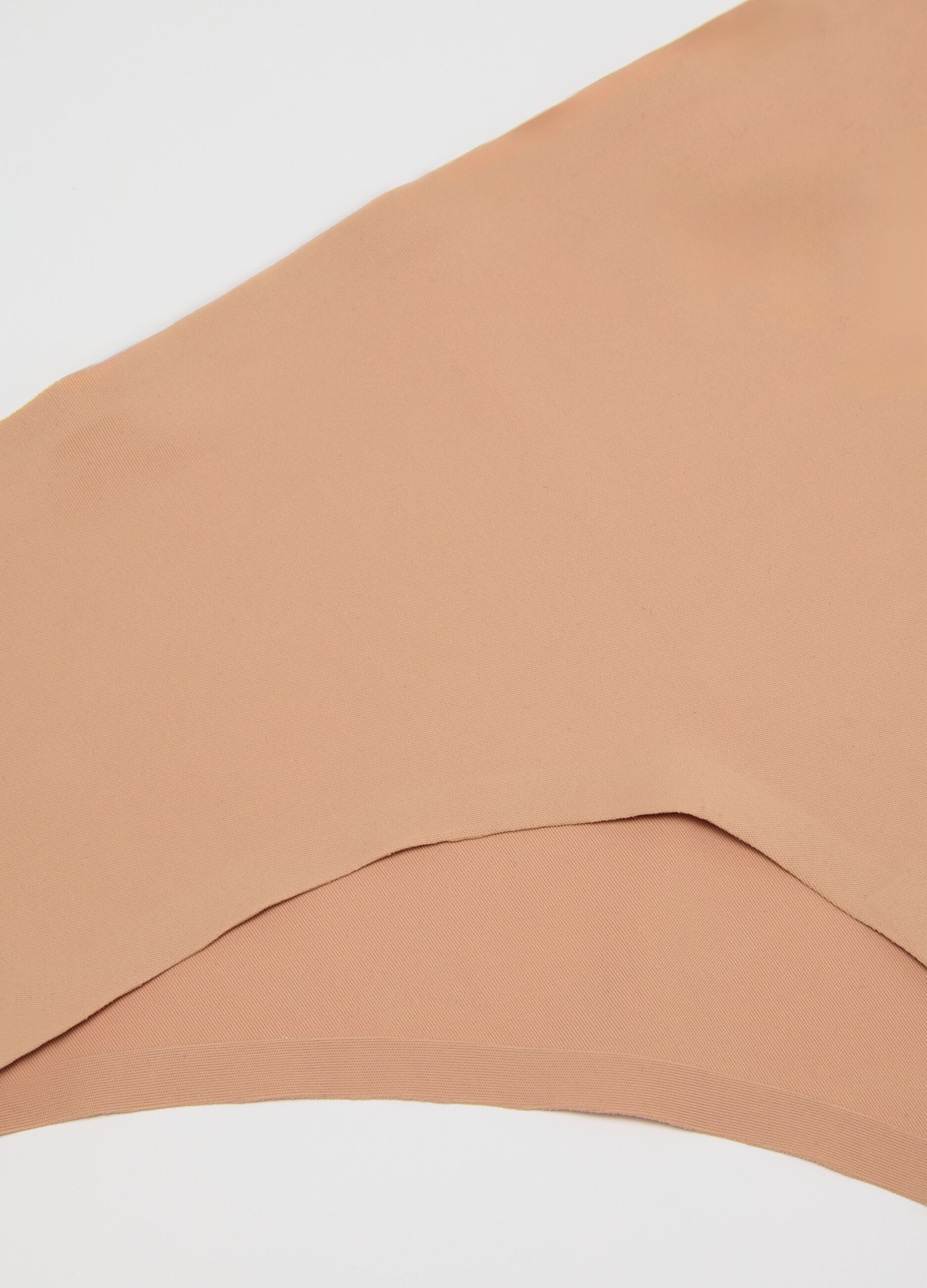 Women's beige stretch fabric regular fit briefs