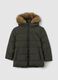 Green padded jacket for children_0