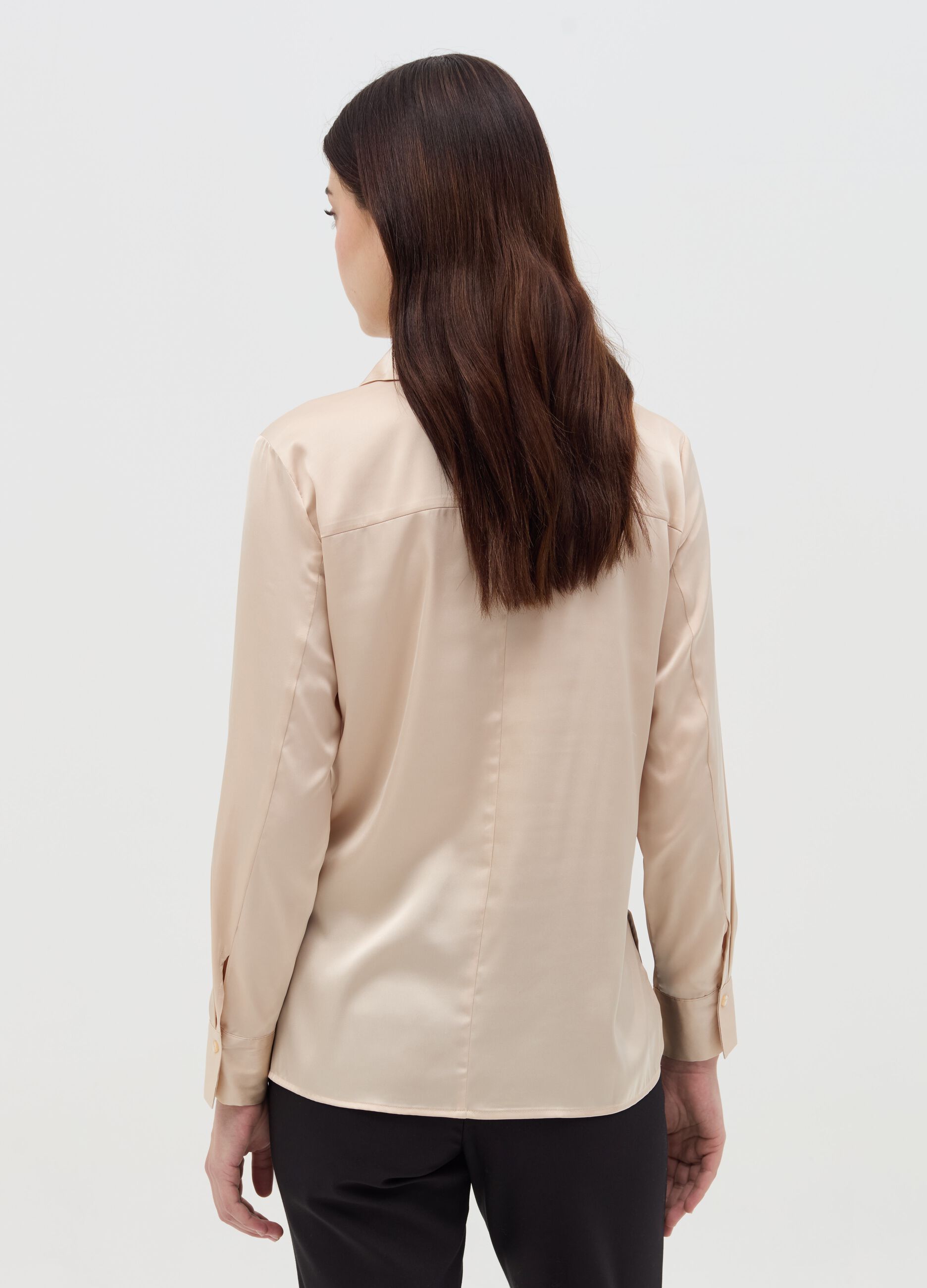 Satin shirt with side splits