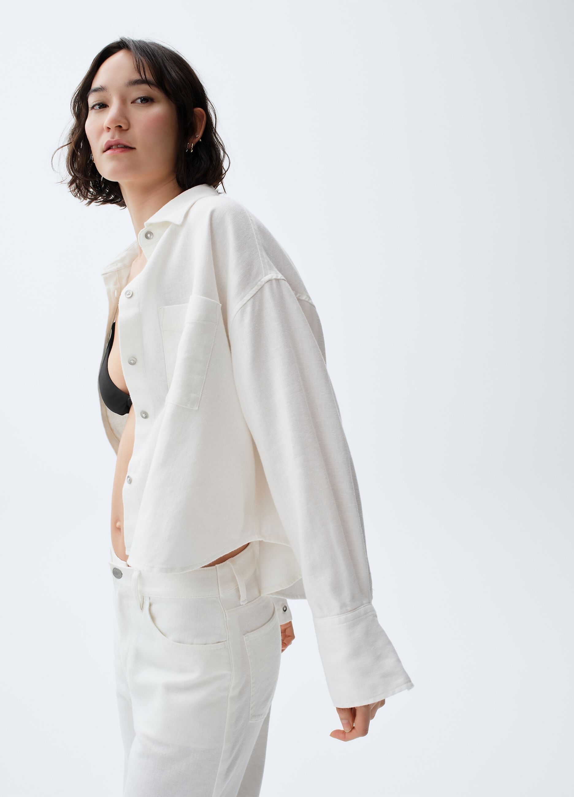 Pure cotton shirt with patch pocket
