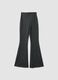 Grey stretch viscose flare trousers_0