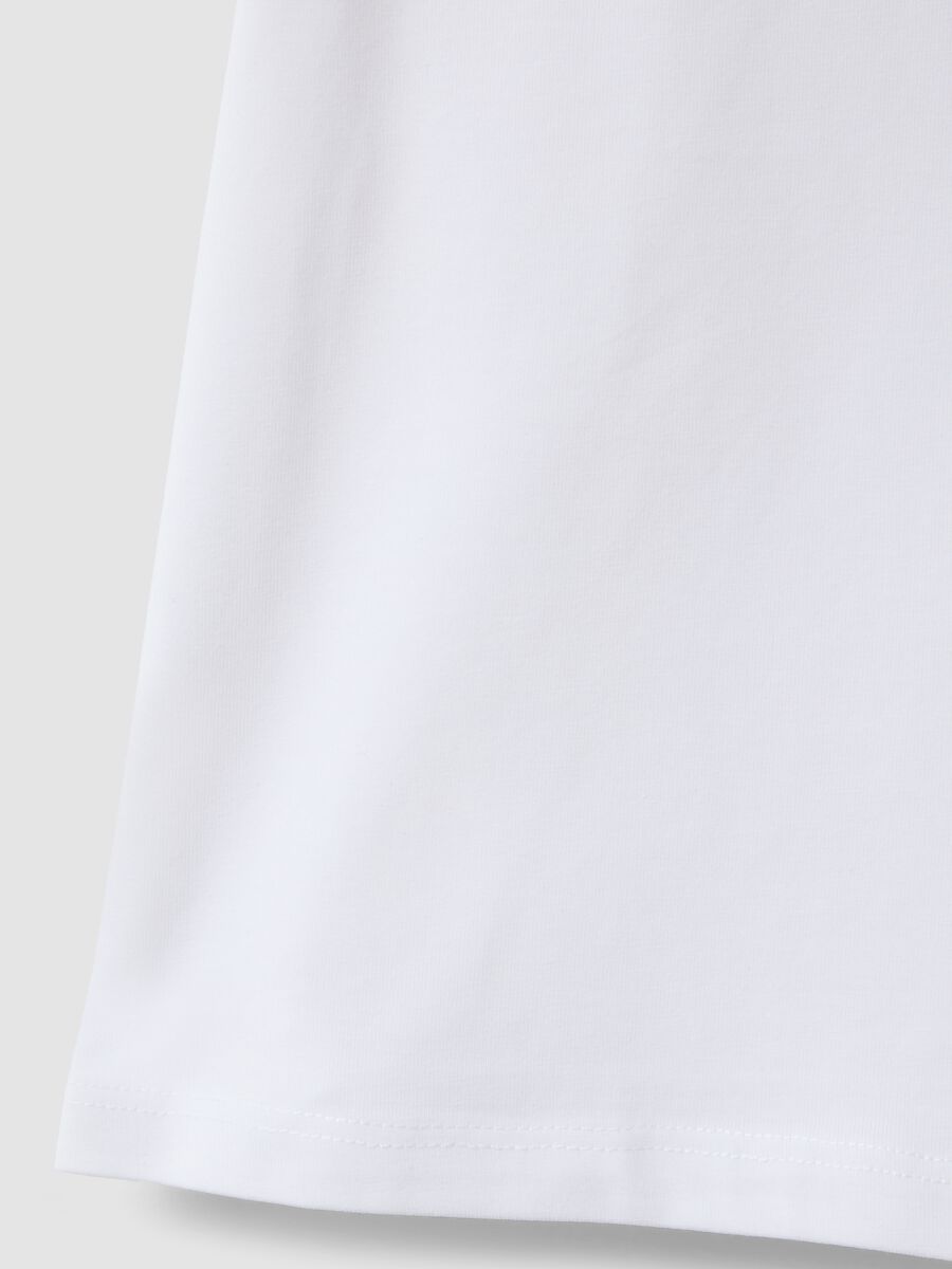 T-shirt in cotone elasticizzato bianca da bambina regular fit_2