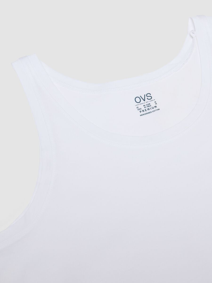 White mercerised pure cotton crew-neck vest_1