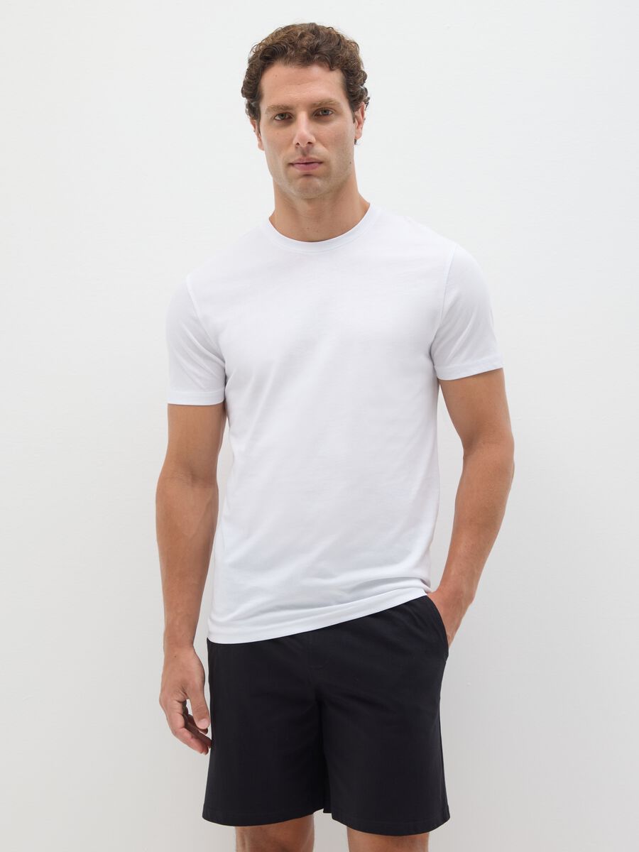 Men's White Pure Cotton T-Shirt_1