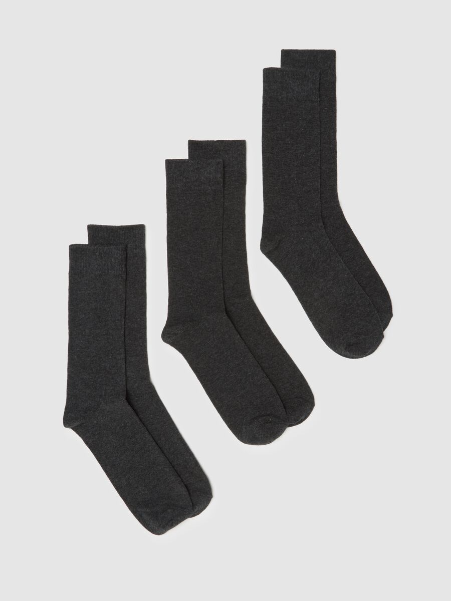Grey Cotton Blend Sock Tripack_0