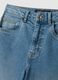 Wide leg blue stretch cotton jeans_5