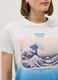 Multicolour pure cotton regular fit t-shirt with Hokusai wave_3