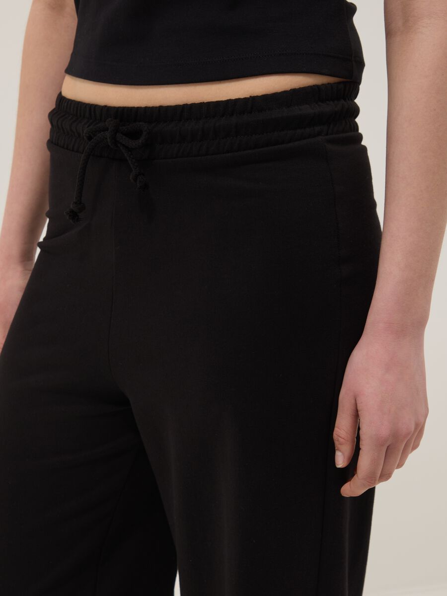 Pantaloni jogger baggy in puro cotone nero_3