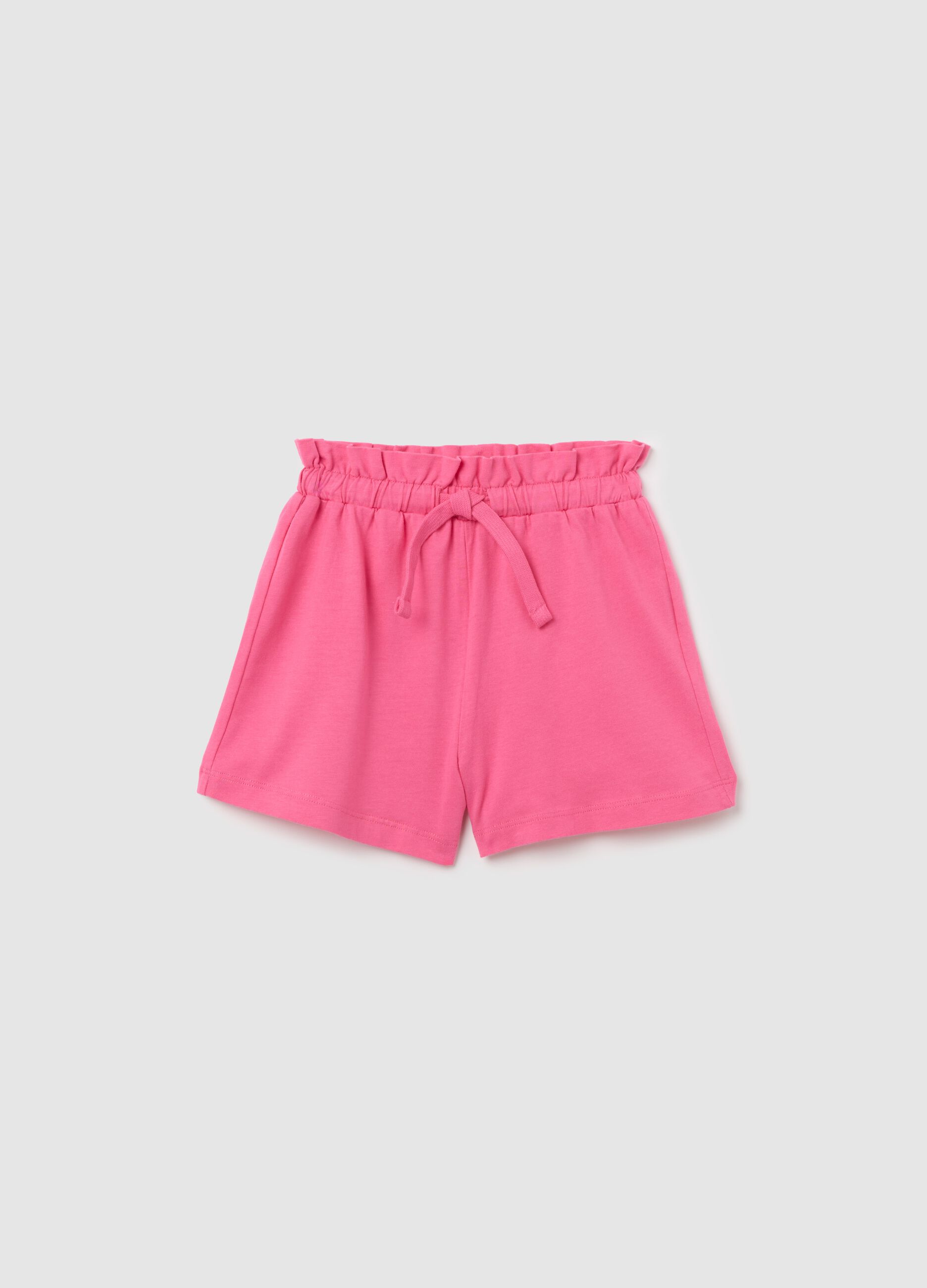 Girls’ pink shorts in 100% cotton with regular fit