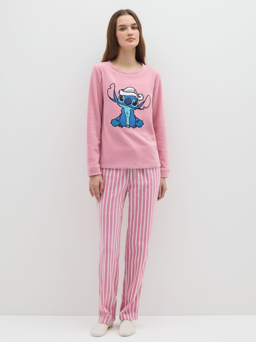 Pink striped regular fit pyjamas with Disney decoration_0