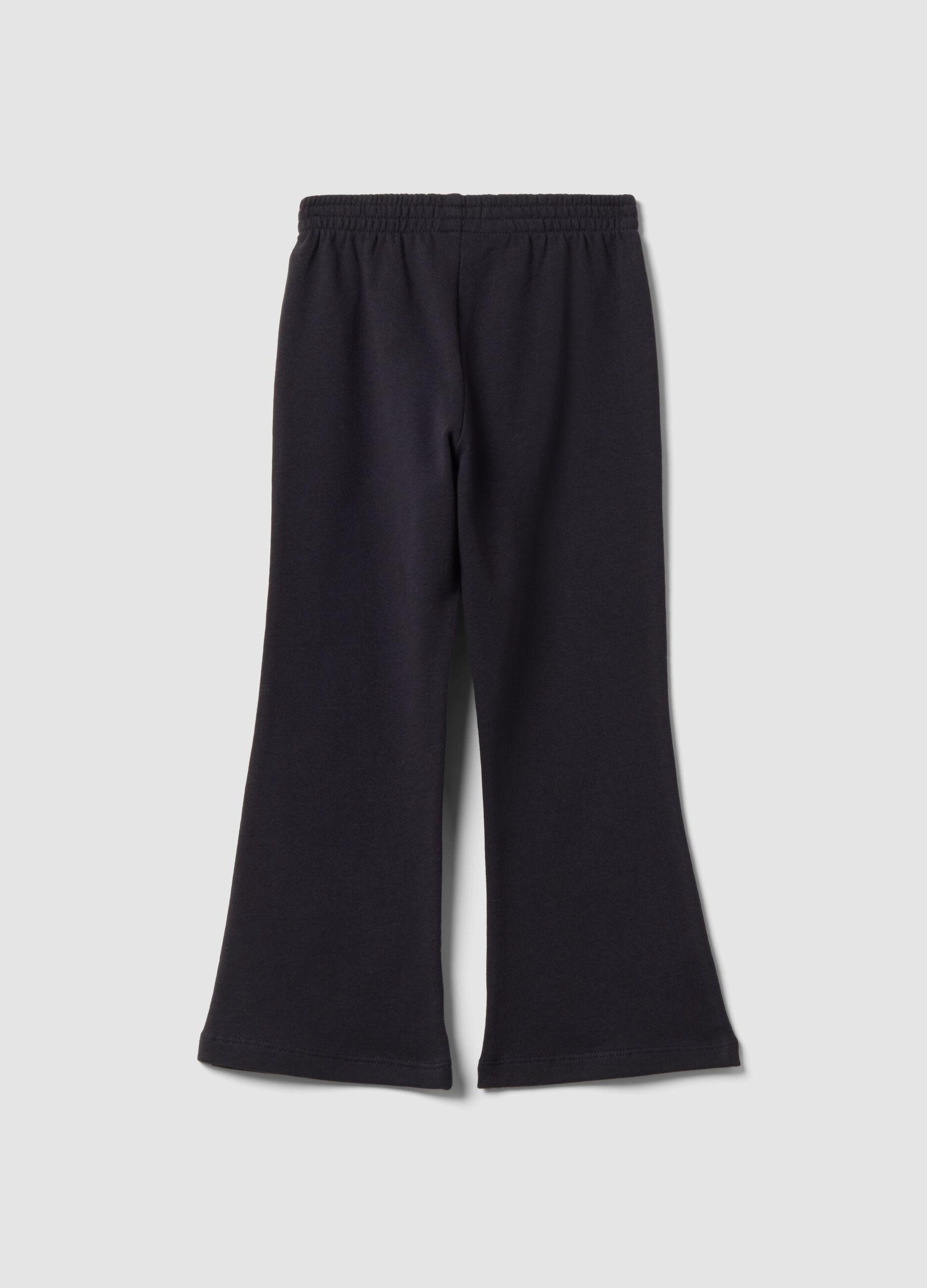 Black pure cotton flare-fit joggers for girls