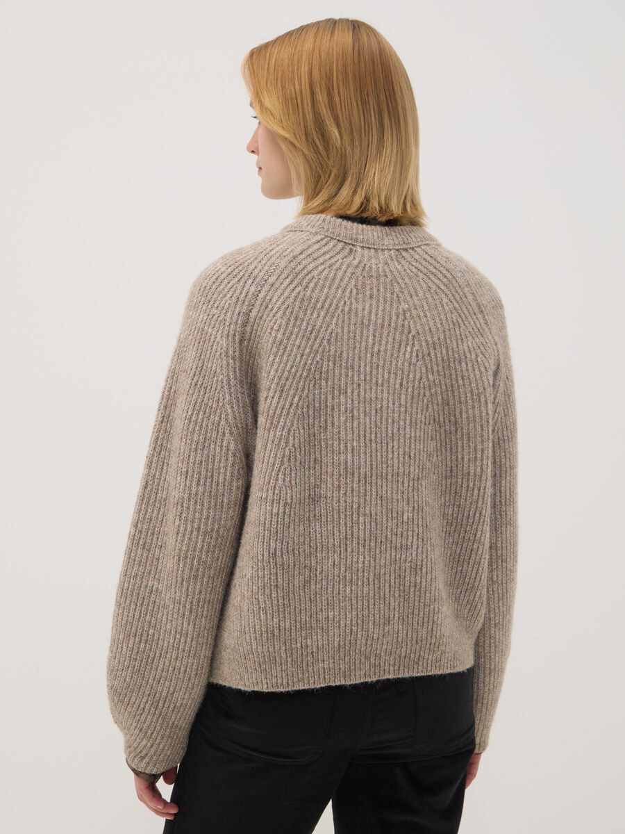 Beige ribbed wool-blend crew-neck jumper_3