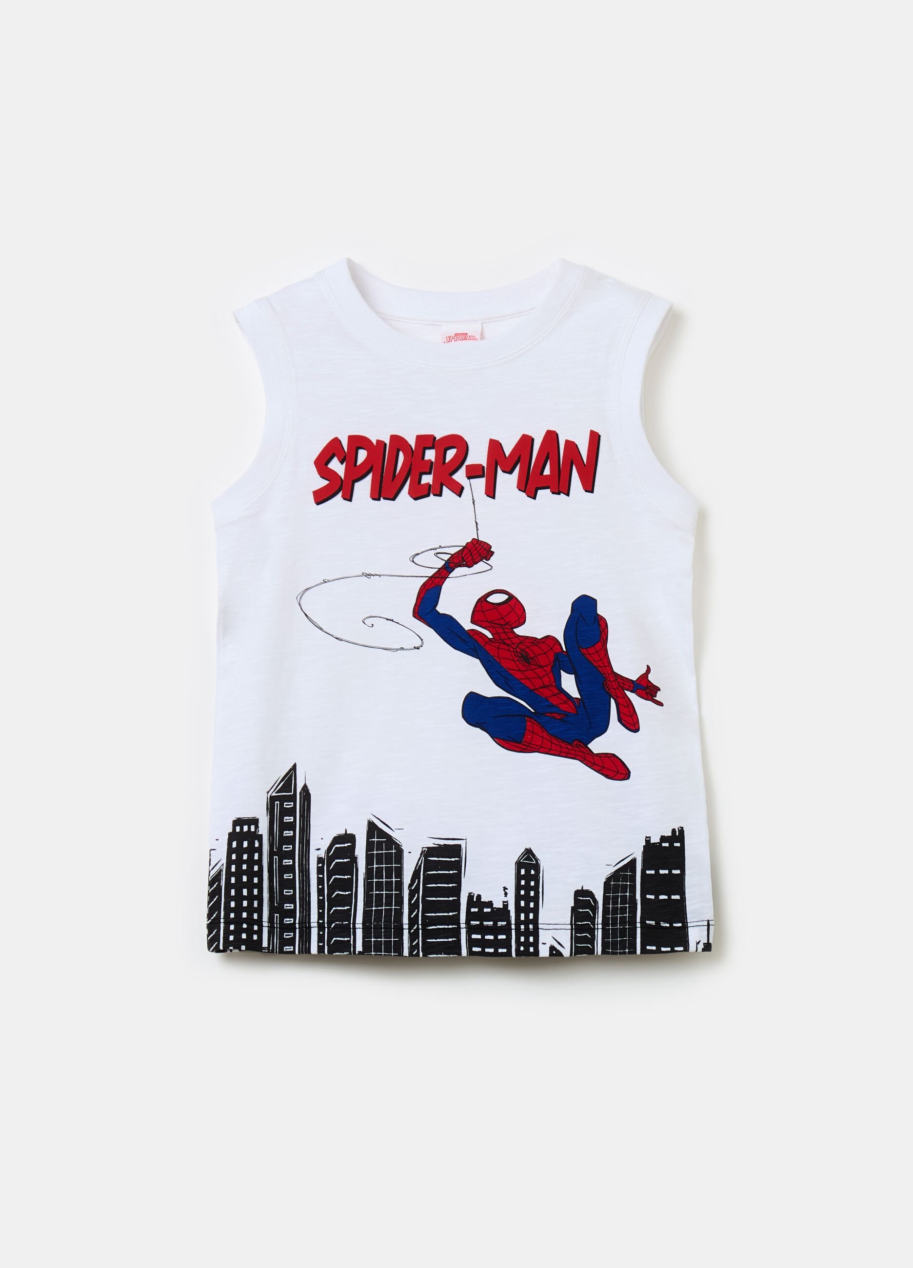 Racerback vest with Spider-Man print