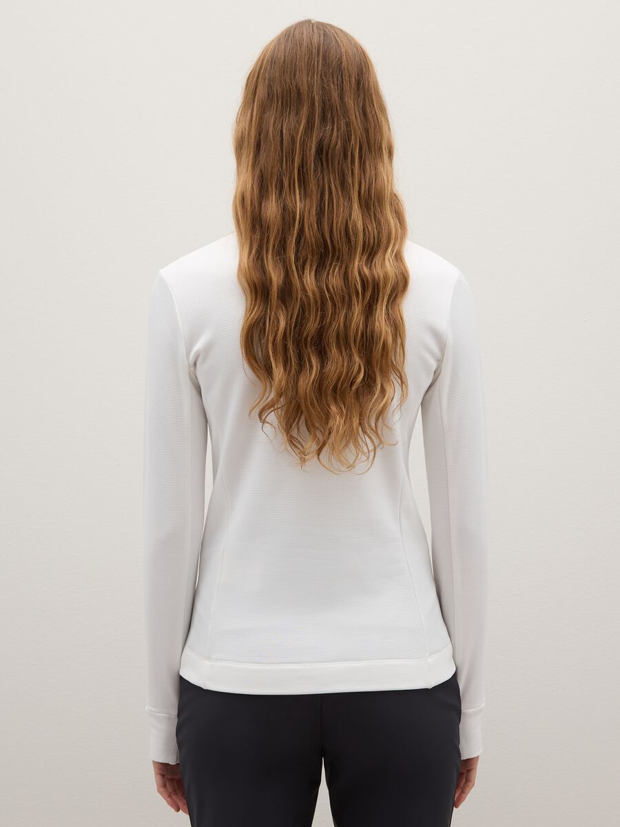 White sporty sweatshirt with high neck and half zip fitted_3