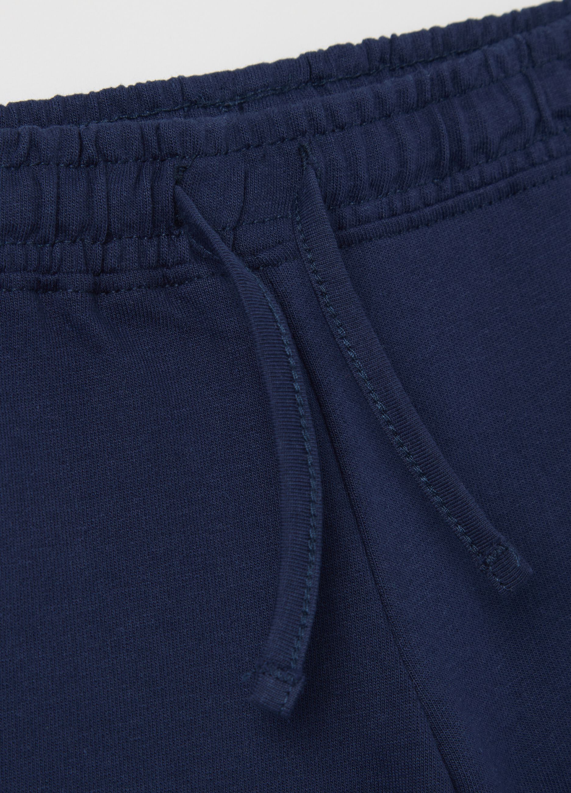 Short da bambina in puro cotone blu con girovita elasticizzato